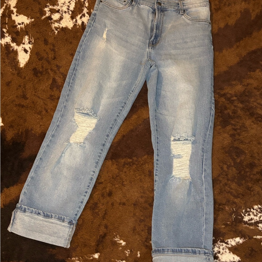 Rachael Ray Light Blue Distressed Women Jeans